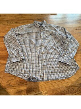 RALPH LAUREN MENS XXL PERFORMANCE LONG SLEEVE SHIRT BLUE PLAID